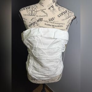 backyard roses ruche strapless top NWT Size L